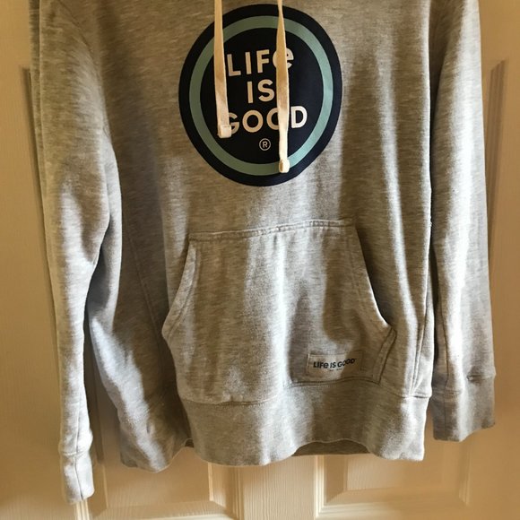 Life Is Good Sweatshirt Men's Small Gray with Logo - Picture 3 of 7